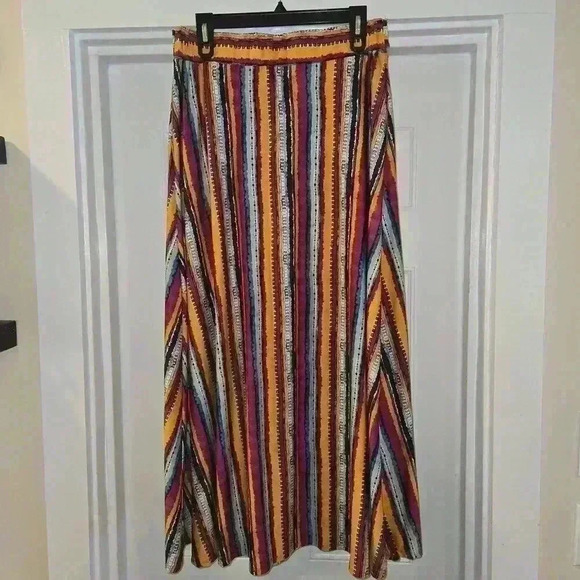 Robert Louis Womens Long Pink Multicolored Maxi Skirt Size Large - Picture 2 of 7
